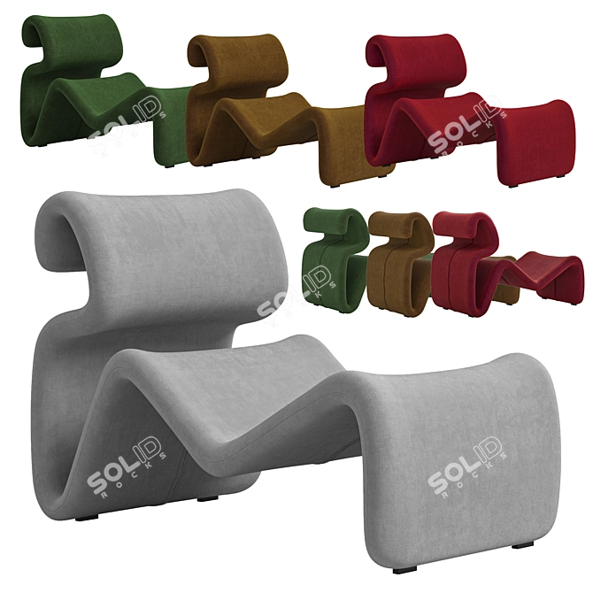 Ergonomic Etcetera Lounge Chair 3D model image 2