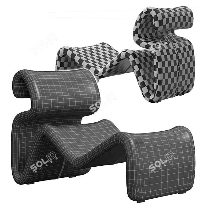 Ergonomic Etcetera Lounge Chair 3D model image 6