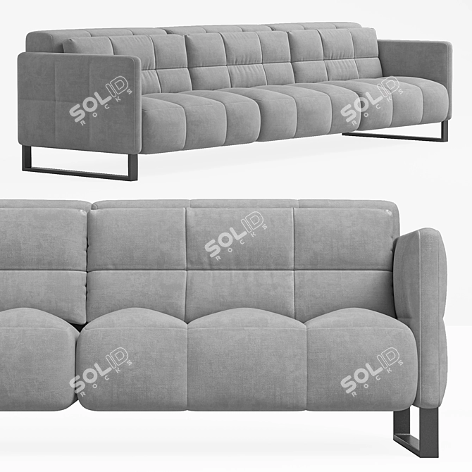 Natuzzi Philo Modular Sofa 3-Seater 3D model image 2