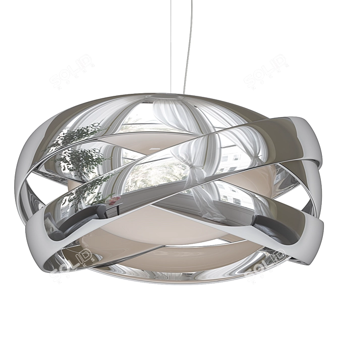 Sleek Modern Suspension Lamp 3D model image 1