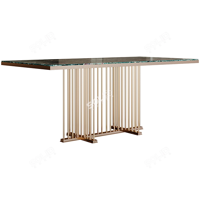 Homary Modern Rectangular Dining Table 3D model image 1