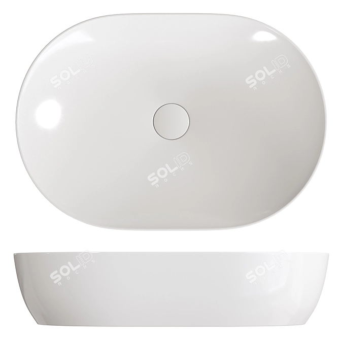 Oval Inset Basin Ceramica Nova 3D model image 2