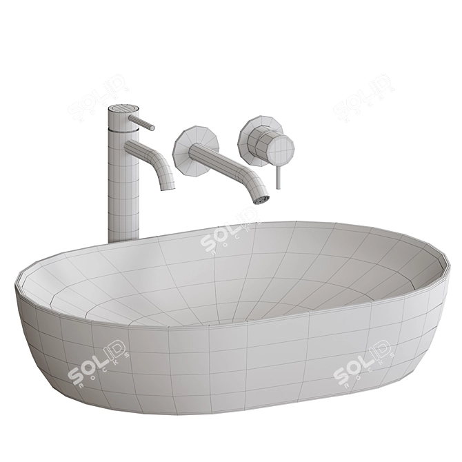 Oval Inset Basin Ceramica Nova 3D model image 3