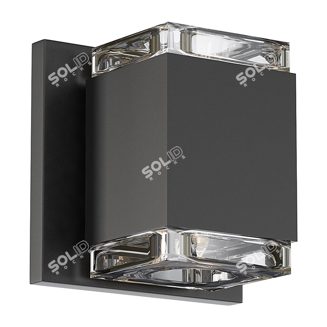 Modern Square LED Wall Sconce 3D model image 1