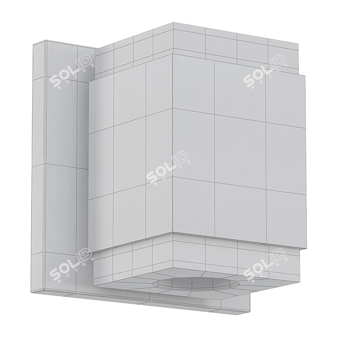 Modern Square LED Wall Sconce 3D model image 2