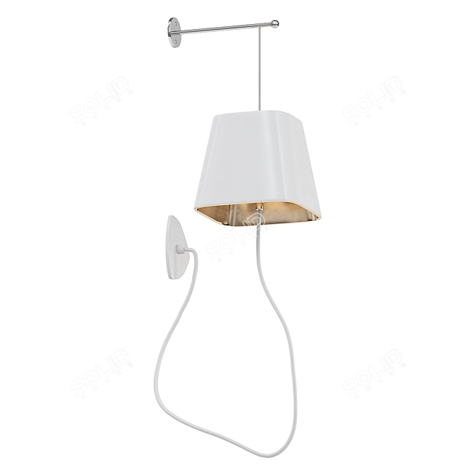  Sleek White Wall Lamp 3D model image 1