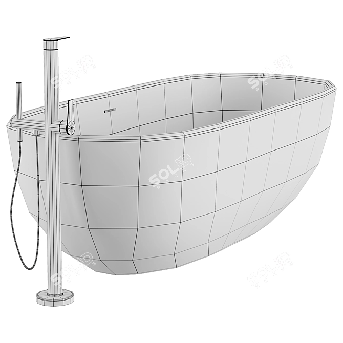 Oval Aquatech Bathtub Design 3D model image 3