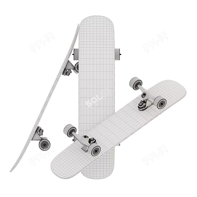 Pivoted Skateboard 3D Model 3D model image 5