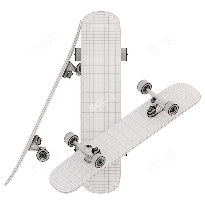 Pivoted Skateboard 3D Model 3D model image 12