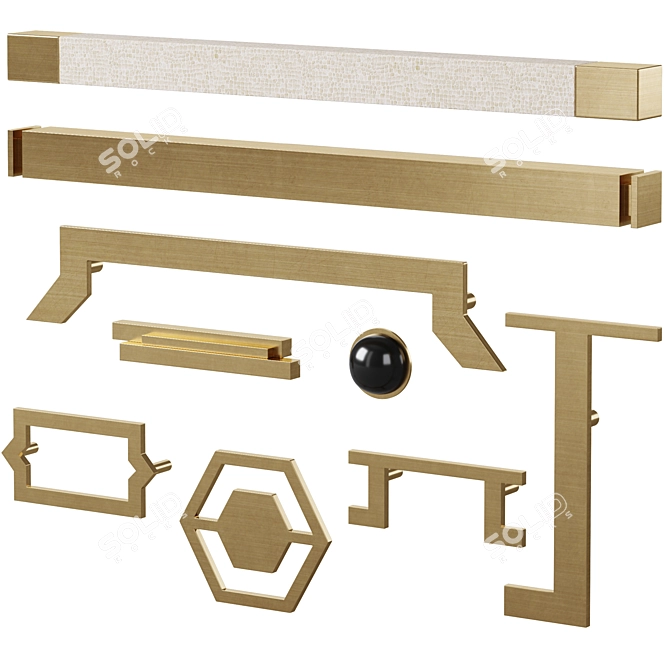 Modern Measuring Furniture Handles 3D model image 1