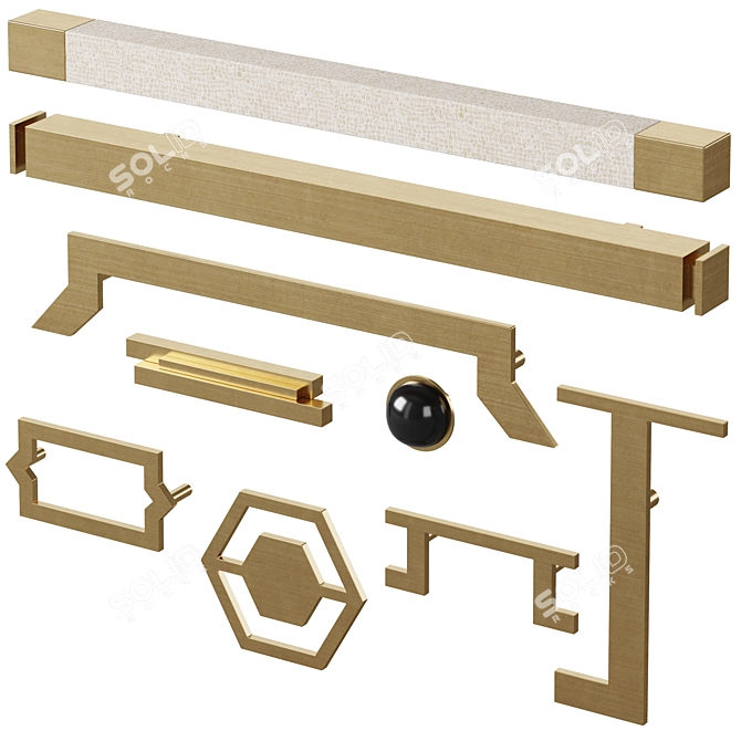 Modern Measuring Furniture Handles 3D model image 2