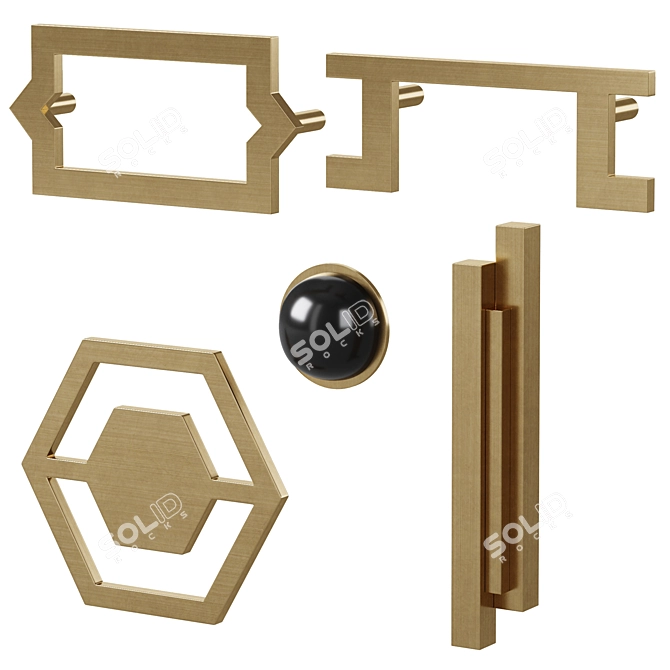 Modern Measuring Furniture Handles 3D model image 3