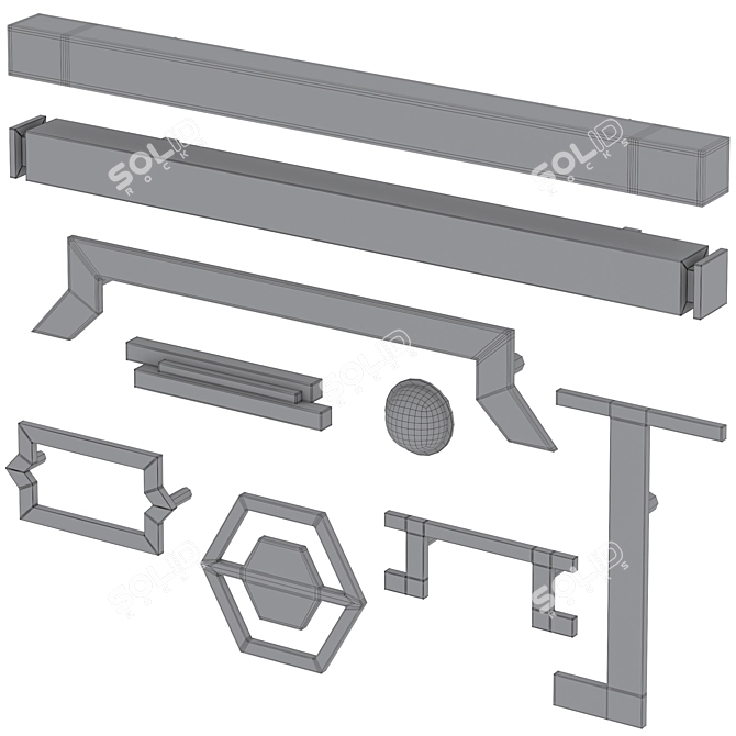 Modern Measuring Furniture Handles 3D model image 4