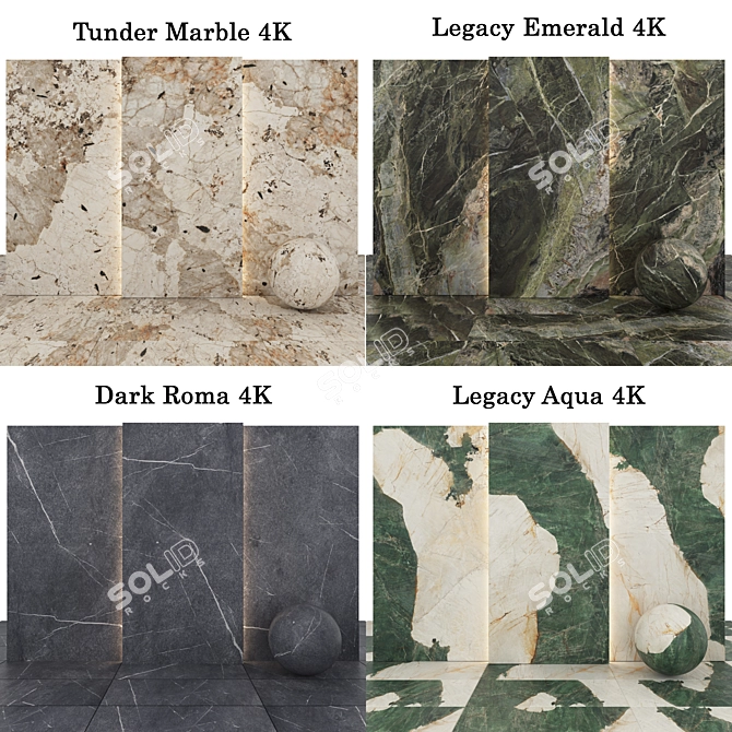 Luxury Marble Texture Collection 3D model image 2