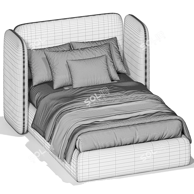 Modern Single Level Adult Bed 3D model image 4