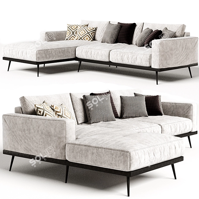 Modern Boconcept Carlton Sofa 3D Model 3D model image 2