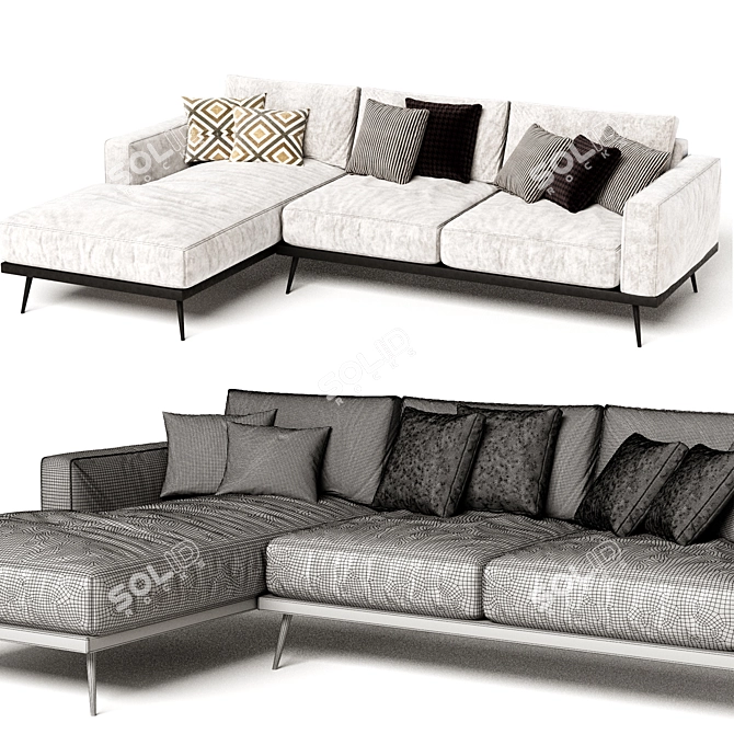 Modern Boconcept Carlton Sofa 3D Model 3D model image 3