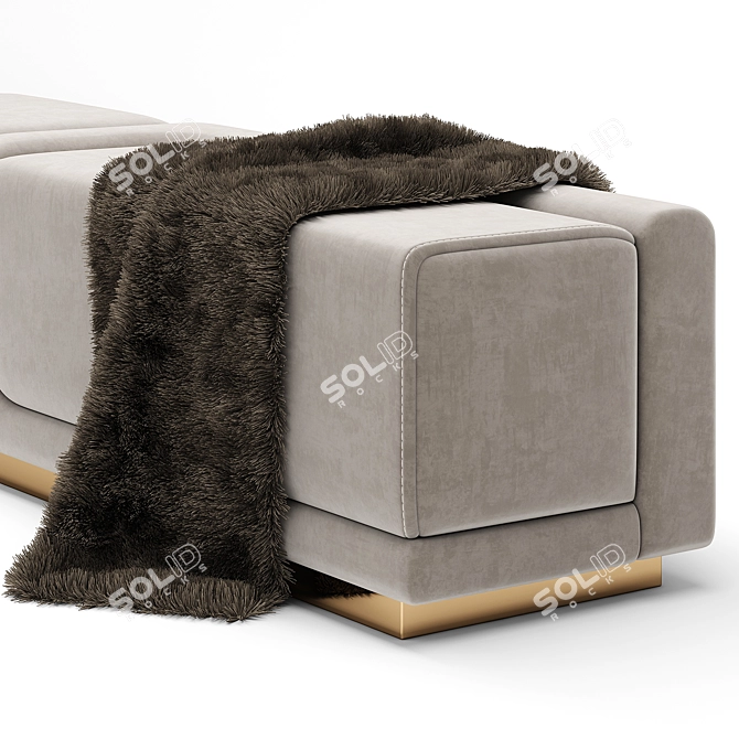 Elegant Crystal Bench by Saber 3D model image 4