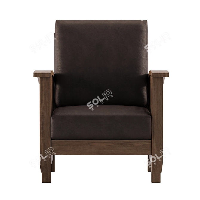 Posen Tufted Lounge Armchair 3D model image 2