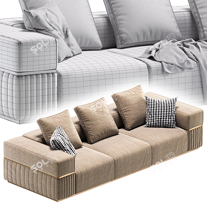 Modern Cordoba Sofa by Cazarina 3D model image 7