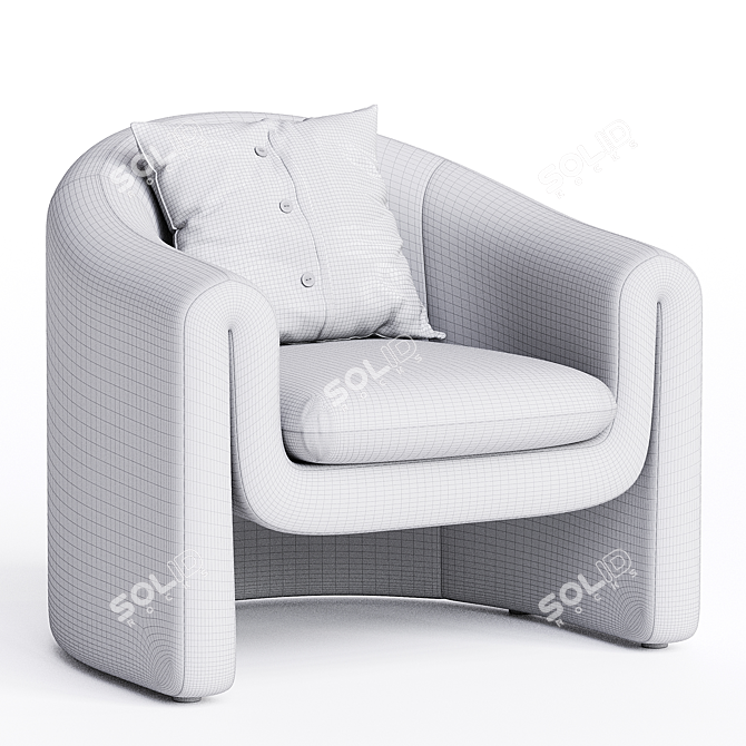 Velvet Pollman Barrel Chair - Modern Sophistication 3D model image 5