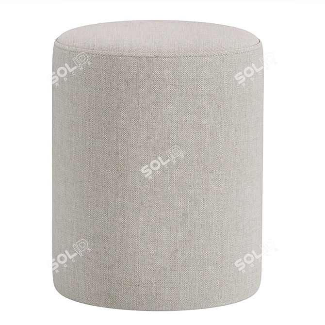 Velvet Gold Pouffe Polina 3D model image 2