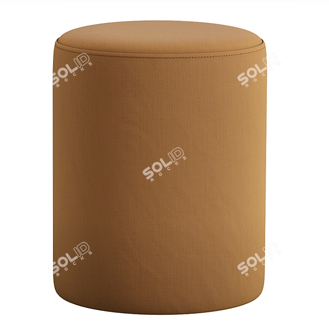 Velvet Gold Pouffe Polina 3D model image 3