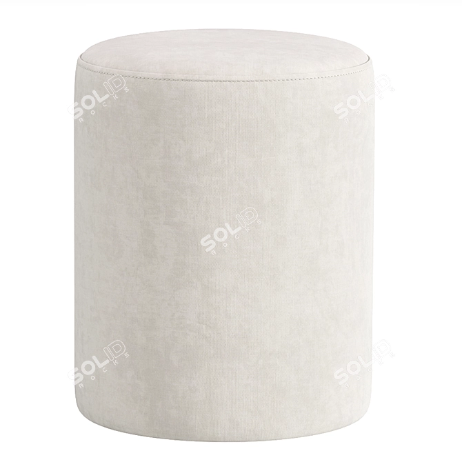 Velvet Gold Pouffe Polina 3D model image 4