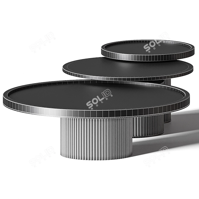 Modern Round Coffee Tables Set 3D model image 3