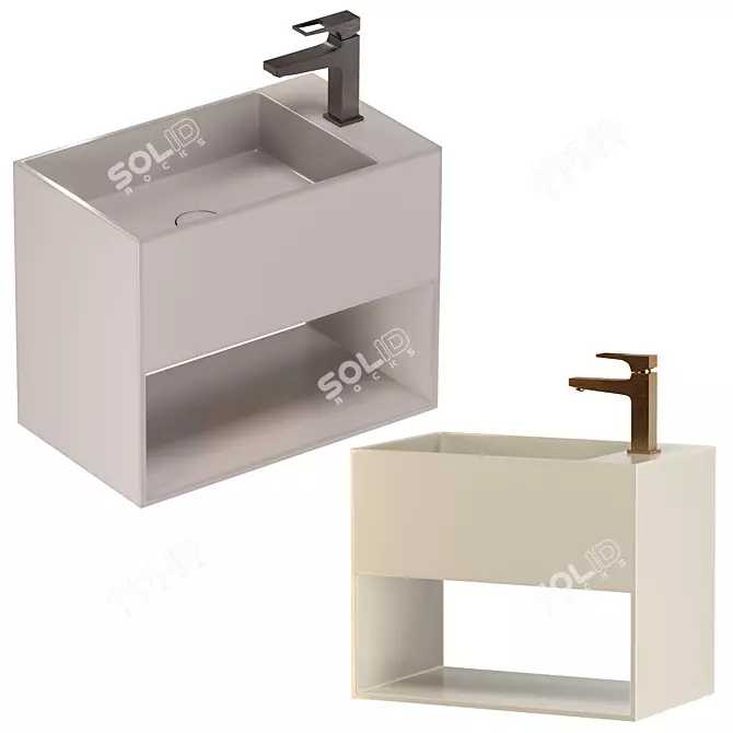 Versatile REXA UNICO Washbasins Set 3D model image 3