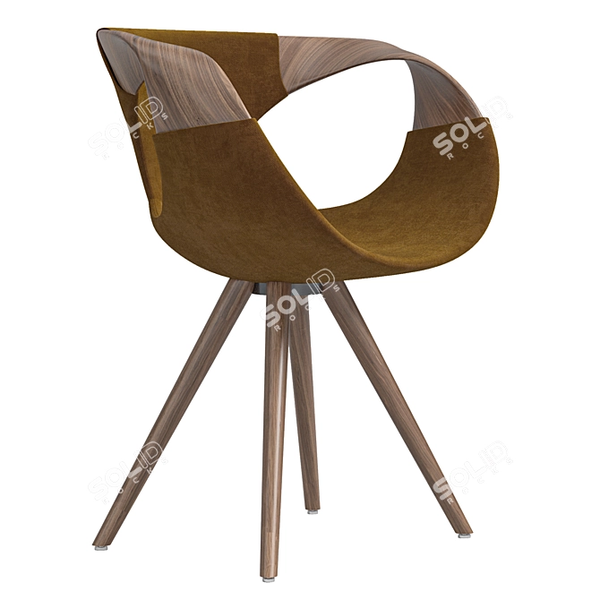 Modern Wood Armchair Tonon Style 3D model image 3