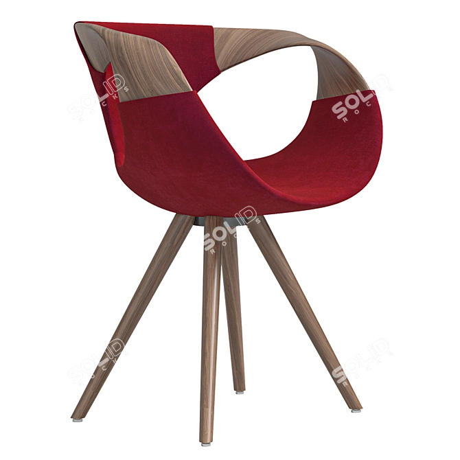 Modern Wood Armchair Tonon Style 3D model image 4