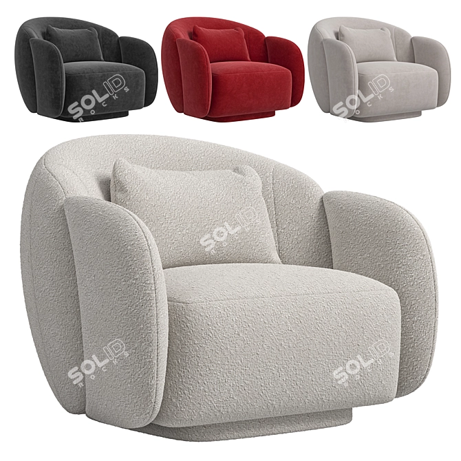 Elegant Modern Nice Armchair in 2014 3D model image 1