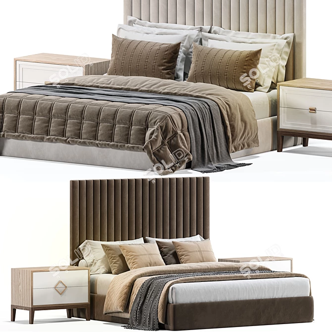 Modern ARONA Bed for Home 3D model image 2