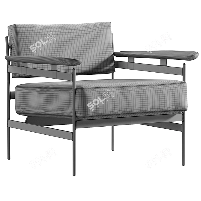 Elegant Boston Lounge Chair 3D model image 6