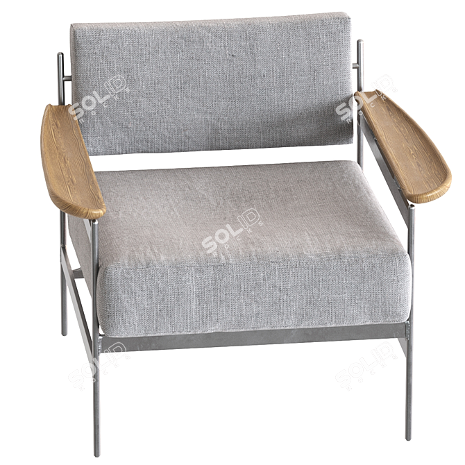 Elegant Boston Lounge Chair 3D model image 9