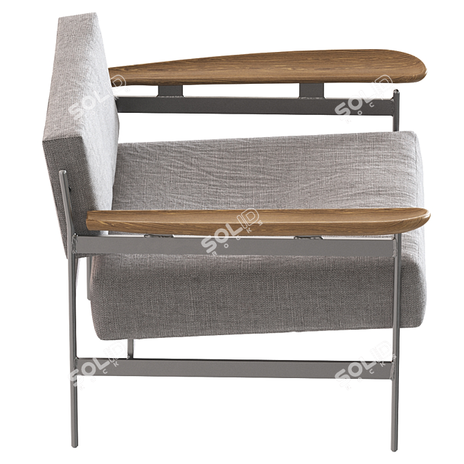 Elegant Boston Lounge Chair 3D model image 10