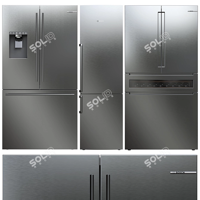 Bosch 3D Refrigerator Models Collection 3D model image 1