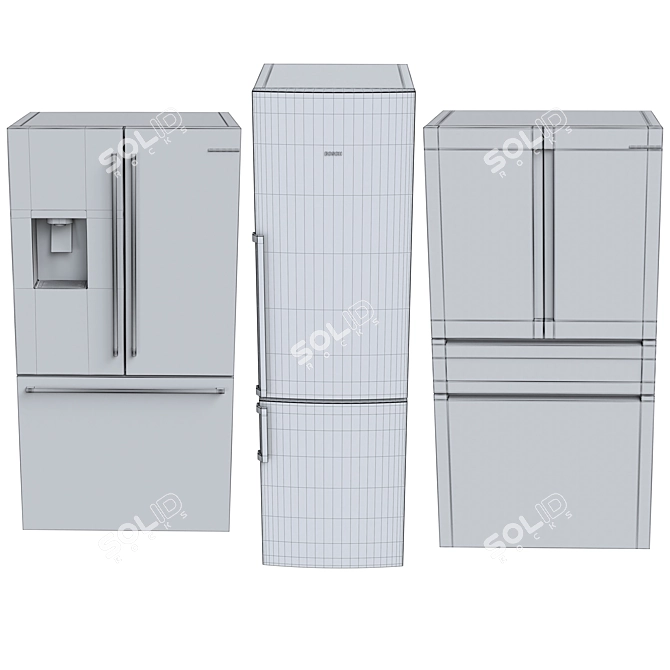 Bosch 3D Refrigerator Models Collection 3D model image 7