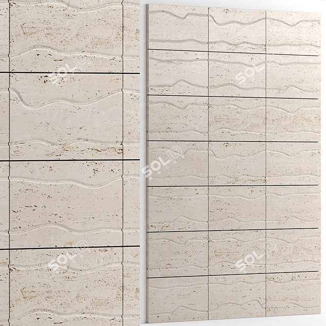 Luxury Marble Wall Tiles, 600x300mm 3D model image 2