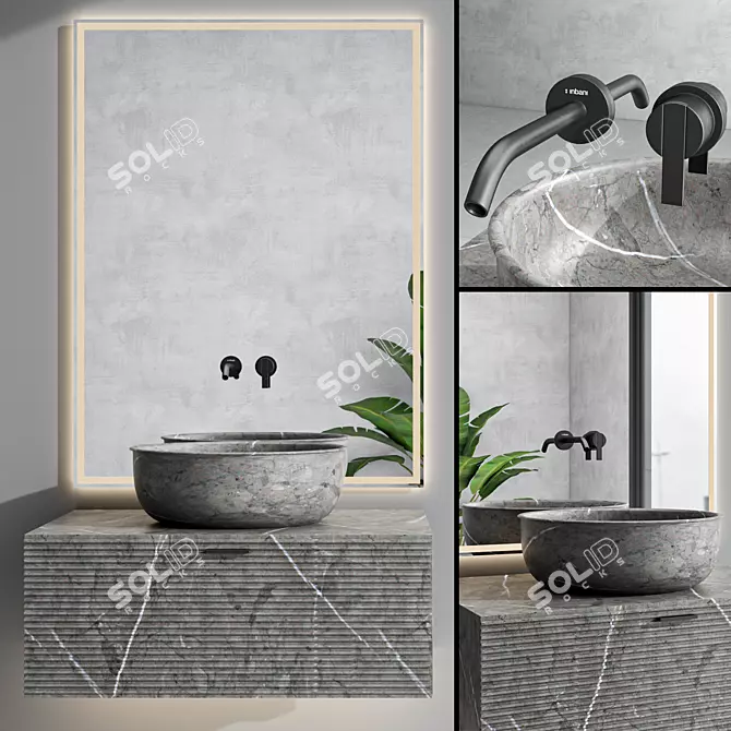  Grate Vanity Unit Set 3D model image 1