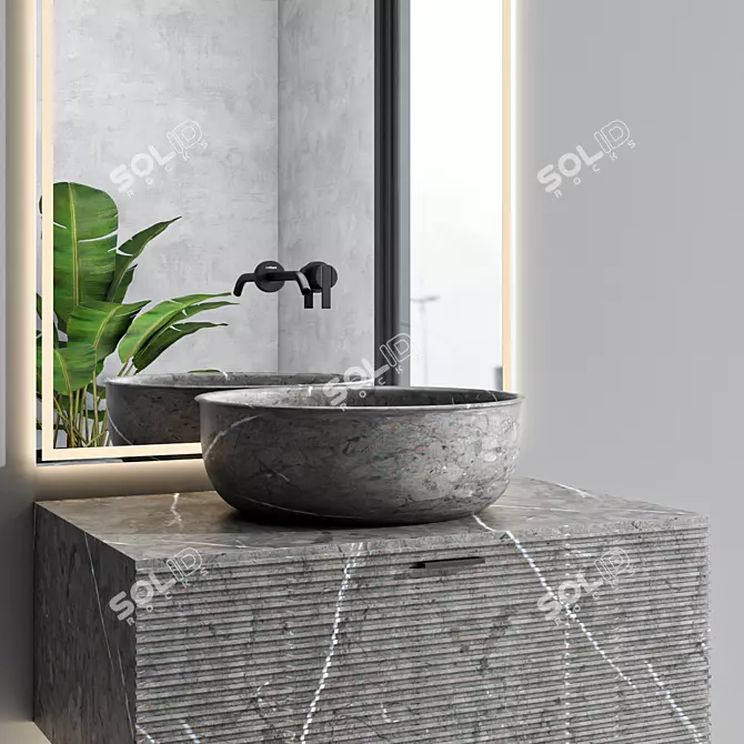  Grate Vanity Unit Set 3D model image 2