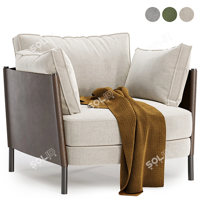 Minotti Shelley Armchair: Color Options 3D model image 1