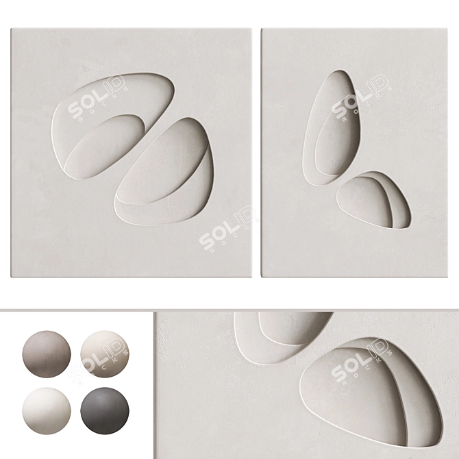 Spatialism 3D Relief Art Piece 3D model image 2