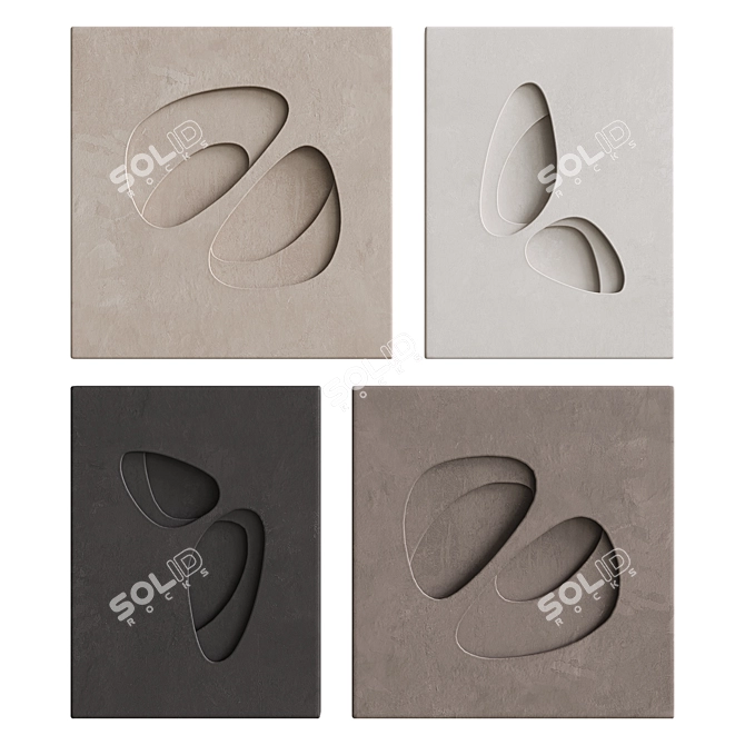 Spatialism 3D Relief Art Piece 3D model image 3