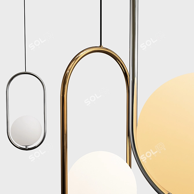 Sleek Hoop Design Lamp 3D model image 2