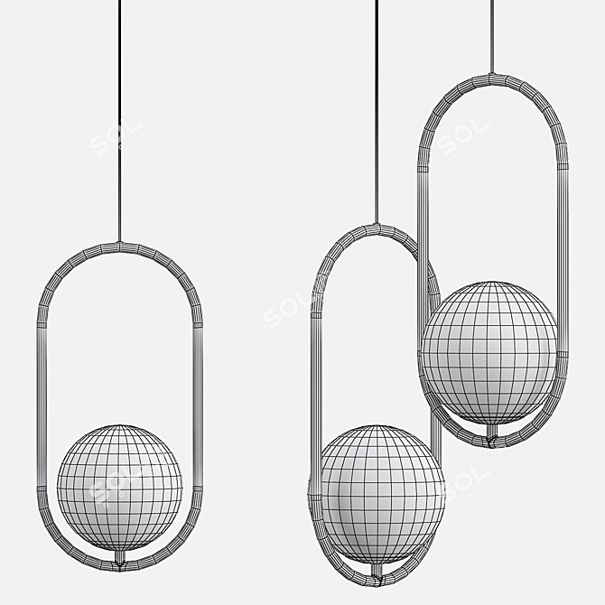 Sleek Hoop Design Lamp 3D model image 3