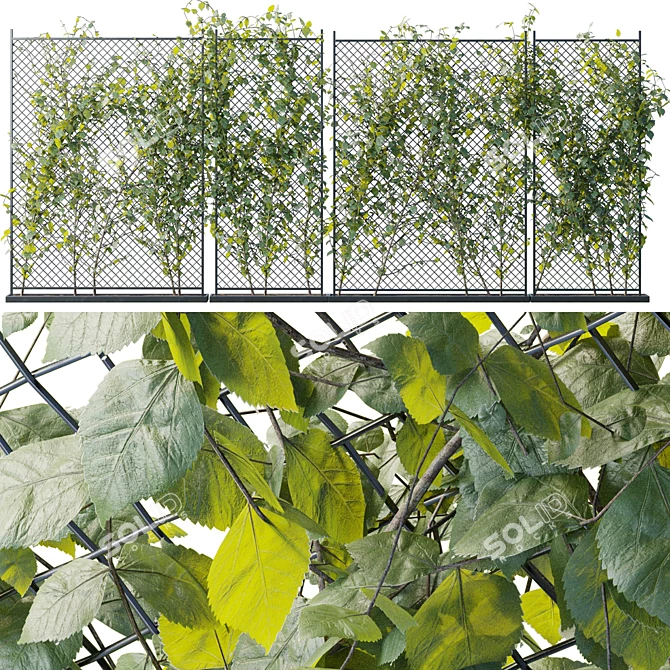 Artificial Ivy Fence Panels 3D 3D model image 3
