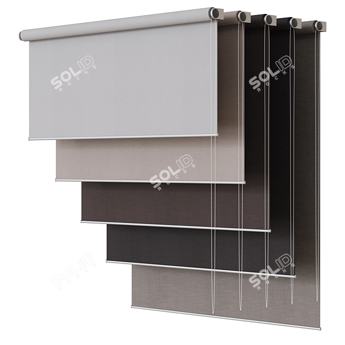 Customizable Roller Blinds Set 3D model image 1