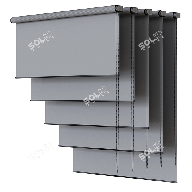 Customizable Roller Blinds Set 3D model image 4